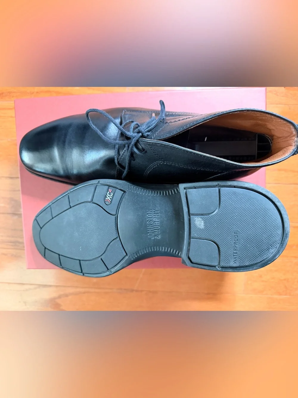 Johnston & Murphy Black Leather Chukka Boots